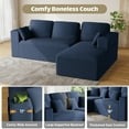 thumbnail image 6 of Wiilayok 110" L-Shape Cloud Sectional Couch with Oversized Chaise,Modern Modular Sofa with Cup Holder and Side Pouch,Comfy Boneless Upholstered Couches for Living Room,Dark Grey, 6 of 8