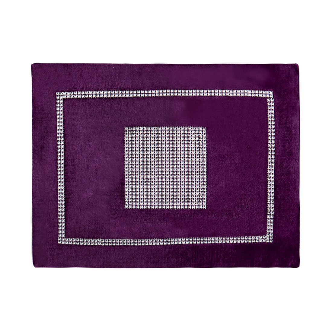 Unique Bargains Sparkle Luxury Velvet Table Runner Cushion Cover Placemat Purple