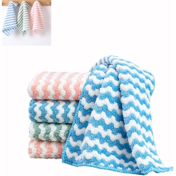 Cleaning Rag, Microfiber Cloth Roll - Absorbent, Lint-Free, Reusable & Washable Kitchen Dish Towels for Dishes, Countertops, Glass & Surfaces
