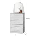 thumbnail image 5 of Cómoda Cajonera Moderna Bertolini New Veneza con 5 cajones y espejo Color Blanco, 5 of 5
