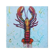 Stupell Industries Urban Style Lobster Paint Splatter Sea Life Painting Gallery Wrapped Canvas Print Wall Art, Design by Karrie Evenson