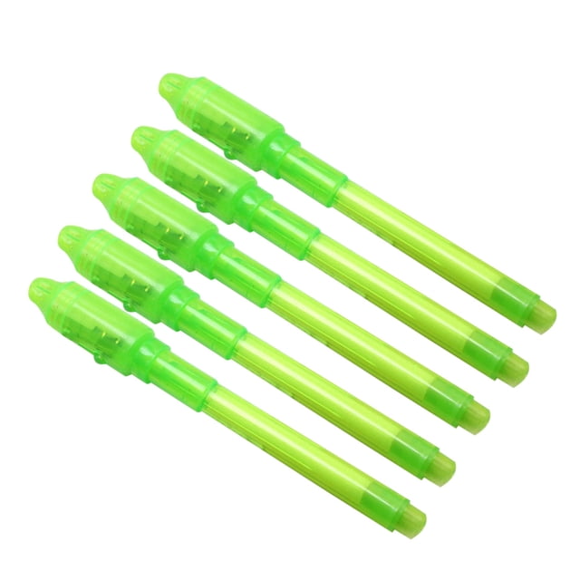 Dusknt Home Decorations Clearance Sale! Purple Light Ultraviolet Magic Uv Invisible Light Pen Multifunctional Best-Selling Led Light Pen Green Pencil Curler, 5Pc Fluorescent Pen