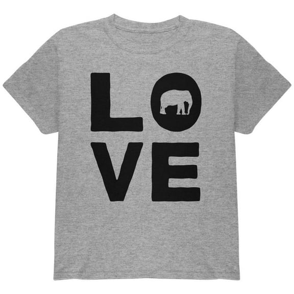 Elephant Love Youth T Shirt Heather YSM