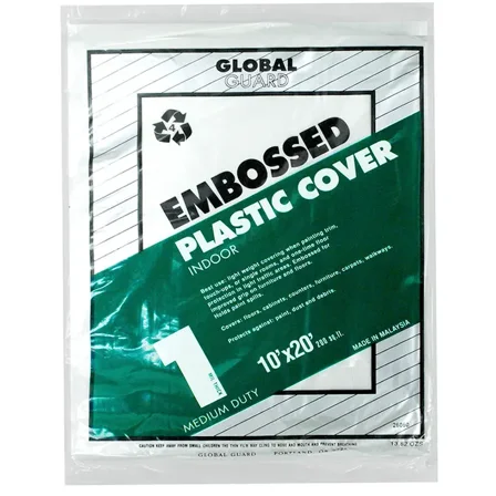 10' x 20' Premier Paint Roller 26060 Global Guard Embossed Plastic Dropcloth 1-Mil