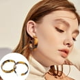 thumbnail image 2 of Acrylic C-shaped Hoop Earring Korean Retro Leopard Print Round Hoop Earrings Jewelry Accs for Women Men Daily Wear, 2 of 8