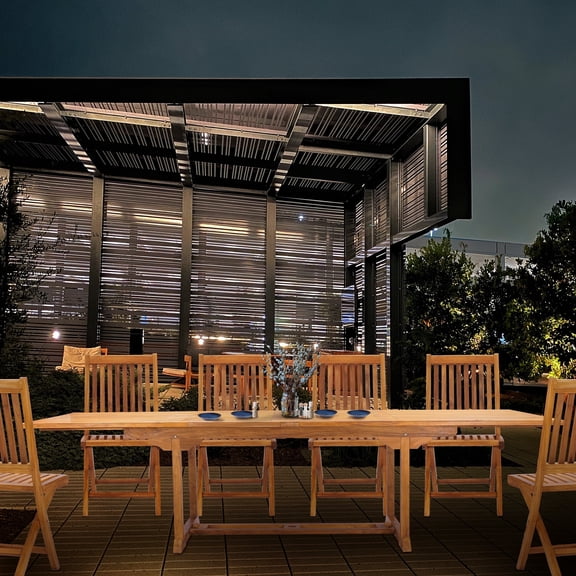Teak Wood Italy Rectangular Outdoor Patio Double Extension Dining Table, 118 inch, A-Grade Teak Wood