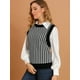 thumbnail image 2 of INSPIRE CHIC Chaleco de cuello redondo para mujer, sin mangas, de pata de gallo, tejido a cuadros, suéter de punto Negro XL, 2 of 6