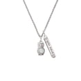 thumbnail image 2 of Delight Jewelry Silvertone 3-D Clear AB Crystal Owl Silvertone Live the Life You Have Imagined Bar Charm Necklace, 23", 2 of 4