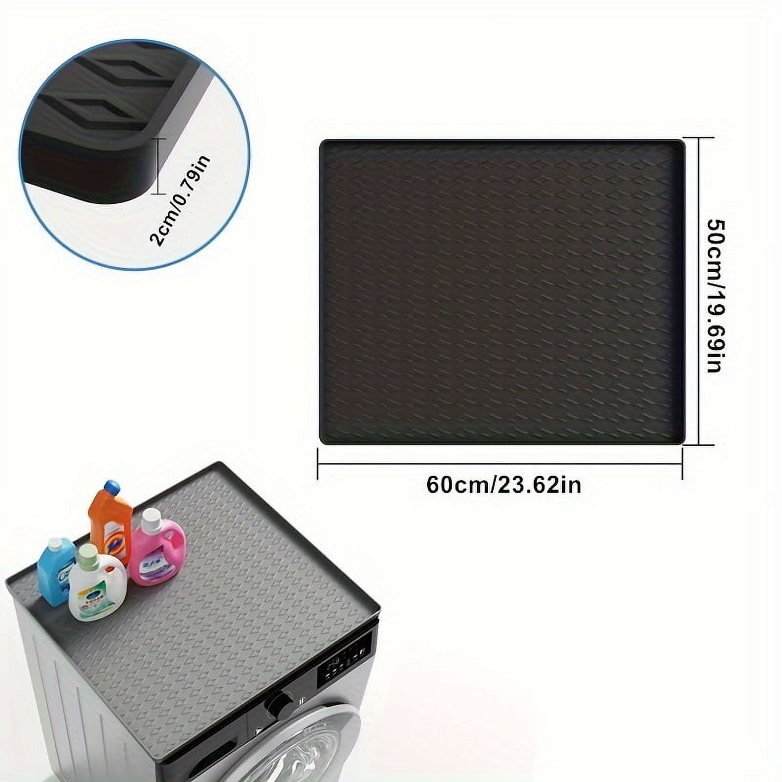 2 PCS Washer and Dryer Covers for the Top, 26" x 18"Washer and Dryer Top Protector Mat, Protective Silicone Rubber Mat, Non Slip Quick Drying Washer Dryer Cover for Home Kitchen Laundry Room
