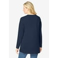 thumbnail image 2 of Woman Within Plus Size Perfect Long-Sleeve V-Neck Tunic, 2 of 5