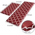 thumbnail image 2 of Thideape Red Kitchen Mat, 17.3 x 47 in, Easy To Clean 2 Count, 2 of 6