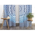 thumbnail image 2 of Pop Popular Handicrafts Indian Hippie Bohemian Beautiful Ombre Color Mandala Curtain Panels Blue, 2 of 3