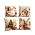 thumbnail image 2 of 4 Pcs Christmas Decorative Throw Pillow Covers, Embossed Holiday Cushion Slipcovers With Hidden Zipper, Xmas Pillow Cases for Sofa Couch Indoor Home Decor, 2 of 6