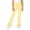 Yellow, variant on Girls Solid Flared Pants, Casual Zip Closure Bell-Bottoms with Pockets for School 5-16Years