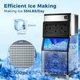 thumbnail image 5 of Commercial Ice Maker Machine, 550Lb/24H, 30'' Wide Ice Machine with 440.9Lb Large Storage Bin, Clear Ice Cube Air Cooled Stainless Steel Ice Maker for Bar/Cafe/Restaurant/Business, 1340W, 5 of 7
