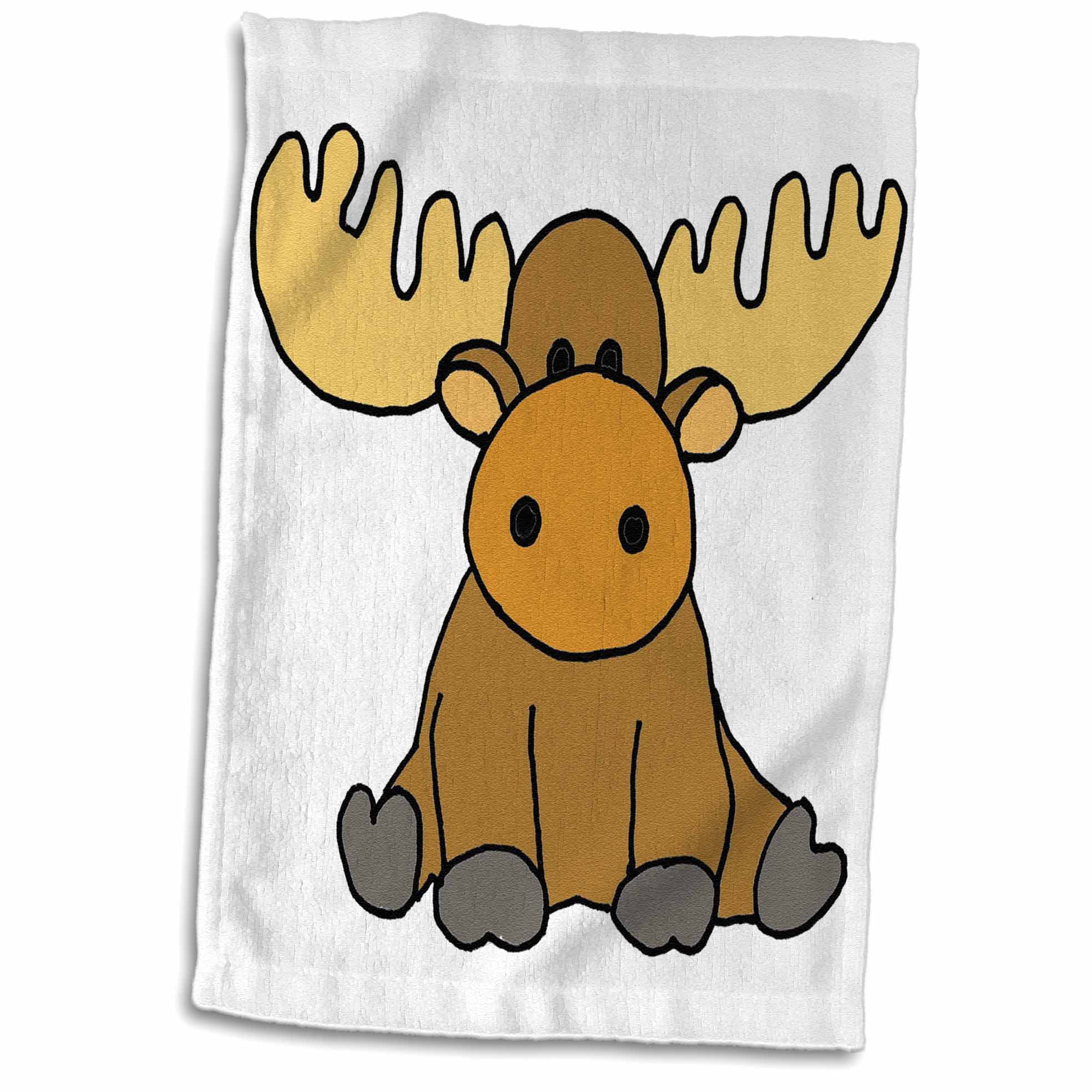 3drose Funny Cute Baby Moose Cartoon Towel 15 By 22 Inch Walmart Com