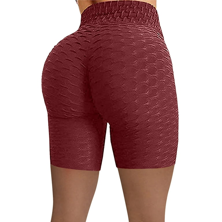 pxiakgy yoga pants women wrinkled high waist stretch running