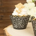 thumbnail image 6 of Efavormart 25 Pack | Black Lace Laser Cut Paper Cupcake Wrappers, Muffin Baking Cup Trays, 6 of 11