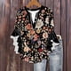 thumbnail image 1 of Tejiojio Women's Casual Printed Top Lace Trim V-Neck 3/4 Sleeves Button Down Fashionable Daily Wear, 1 of 6