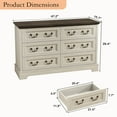 thumbnail image 5 of Farmhouse 6-Drawer Dresser, 47.2" Storage Chest for Bedroom, Living Room & Hallway, Gray, 5 of 11