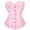 Pink, variant on Women's Bustier Corset Top Lace Up Corsets Plus Size Floral Vintage Overbust Corset