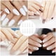 thumbnail image 4 of Frcolor 500 uñas postizas largas tipo ataúd, cobertura total, uñas postizas naturales tipo bailarina, ABS, 10 tamaños (blanco), 4 of 5