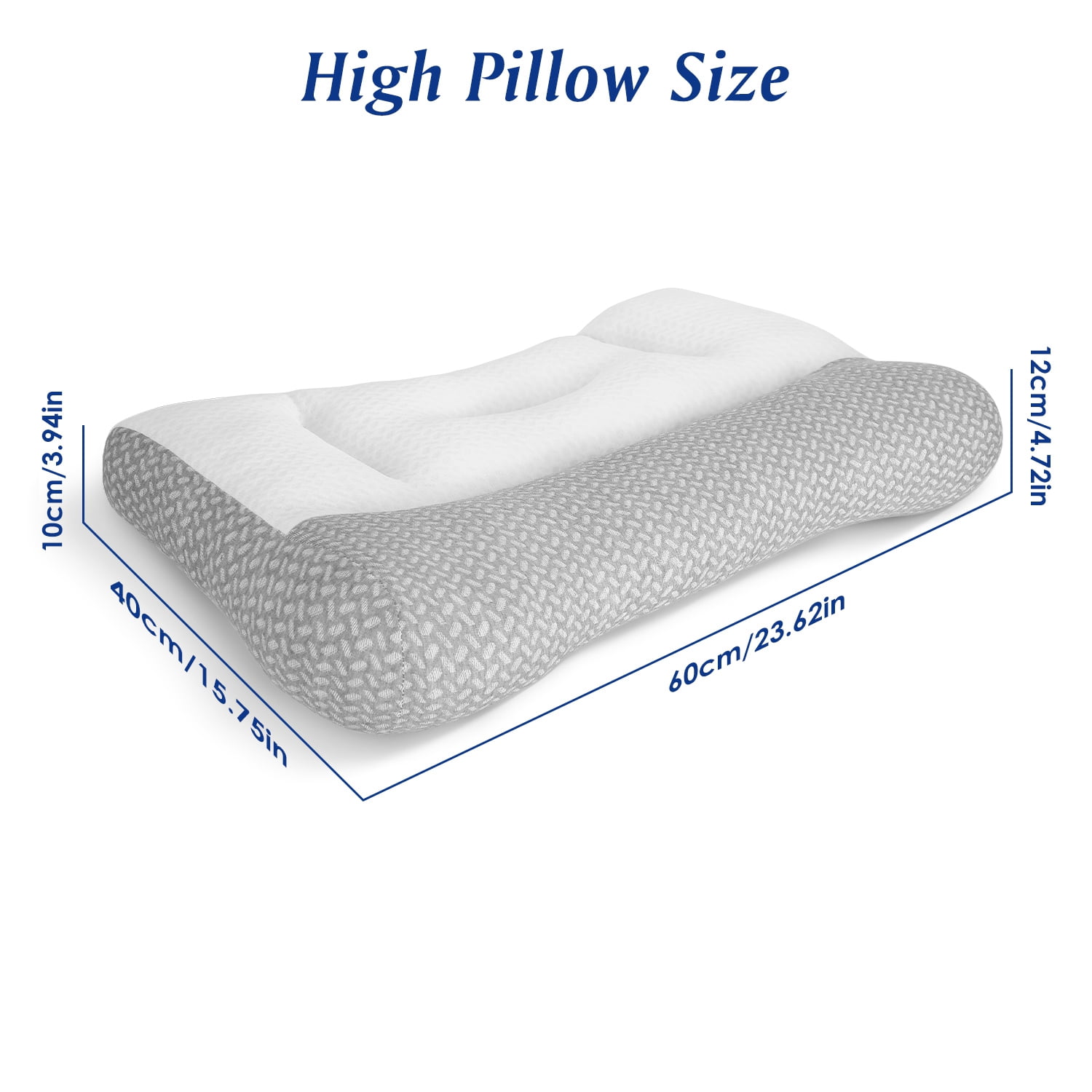 Astoutdoor Dual Zone Support Bed Pillow, Ergonomic Pillow with Ear Cutout for Side Sleepers, Breathable Mesh Cover, Down Alternative Fiber Filling for Home Bedroom Use