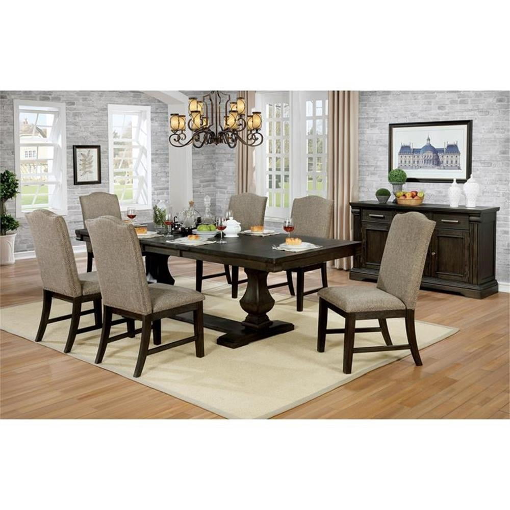 Bowery Hill Solid Wood Expandable Dining Table in Espresso Finish