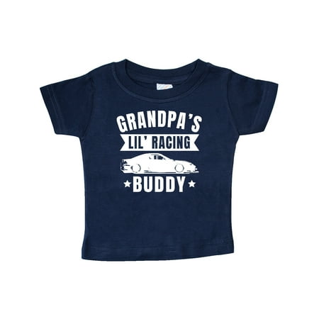 

Inktastic Grandpas Lil Racing Buddy Gift Baby Boy or Baby Girl T-Shirt