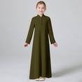 thumbnail image 4 of OGLCCG Girls Muslim Abaya Prayer Dress with Hijab 2pcs Solid Color Islamic Middle East Arab Dubai Dress Soft Ramadan Eid Clothes 4-12 Years, 4 of 8