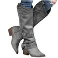 thumbnail image 4 of Women Boots Cowboy Riding Boots Middle Heels Middle Tube Boots Shoes, 4 of 4