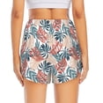 thumbnail image 2 of Lsque Tropical Leaves Printed Women's Running Shorts with Liner Pockets,Elastic Quick Dry Workout Athletic Gym Yoga Shorts,Womens High Waist Shorts-Large, 2 of 9