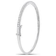 thumbnail image 4 of FB Jewels 14kt White Gold Womens Round Diamond Stackable Bangle Bracelet 1 Cttw, 4 of 4