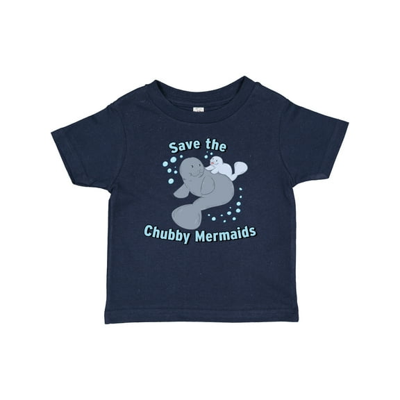 Inktastic Save the Chubby Mermaids with Cute Manatees Boys or Girls Baby T-Shirt