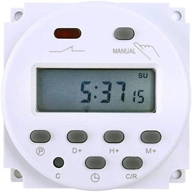 Power Timer Switch with Digital Microcomputer Control, High Precision Programmable Timer for Hydroponics and Garden Lights