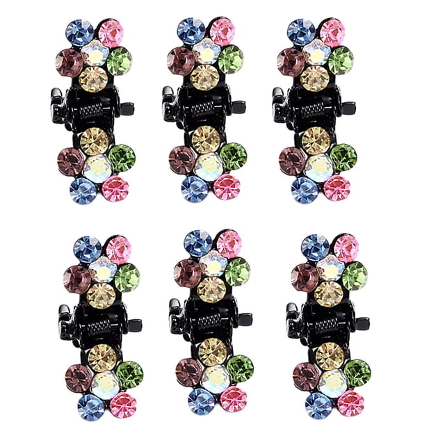 Women Fashion Hair Claw Clips,Mini Hair Clips No-Slip Grip Jaw Clips Glitter Teeth Clips Rhinestone Metal Clamps