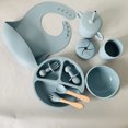 thumbnail image 1 of Kids Plate Silicone Portable Kids Bowl Drain Cup Bib Baby Snack Tool Set, 1 of 5