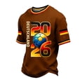 thumbnail image 2 of Soccer Cup 2026 Jersey for Men, Crew Neck Short Sleeve Deutschland Graphic Tee with Ball & Number Print - Quick Dry Mesh Athletic Top for Match Day & Training Brown XXL, 2 of 5