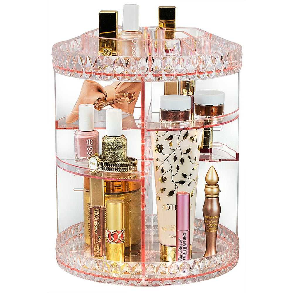 Mainstays Rotating Makeup Organizer, Pink