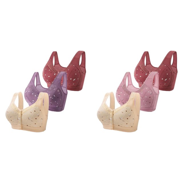 (2-Pack) Rinsvye Womens Three Pack Wire Bra Set Comfort Daily Wear Wire Bras