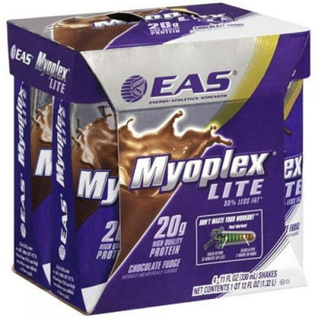 EAS Myoplex Lite RTD - Chocolate Fudge - Case of 6 - 4/11 oz