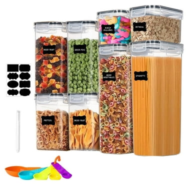 stusgo 8 Pcs Airtight Food Storage Containers Set with Lids, Canisters for Cereal, Dry Food and Sugar