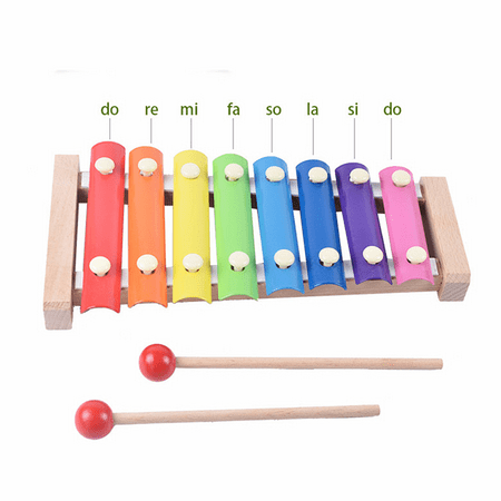 Kids Baby Natural Wooden Piano Educational Xylophone Musical Instrument Glockenspiel Toy Inspire Children's Talent Children Kids Baby Music Educational Toys Gift Hand Knock (Best Music Gifts For Toddlers)