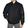 thumbnail image 2 of Victory Outfitters Men's Wool Blend Letterman Jacket with Genuine Leather Sleeves, 2 of 4