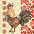 thumbnail image 2 of Poloson, Kimberly 26x26 White Modern Wood Framed Museum Art Print Titled - Bohemian Rooster II, 2 of 4
