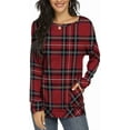 thumbnail image 5 of JuneFish Women Long Sleeve Shirts Casual Tops Dressy Blouses Loose Tunic with Pockets, 5 of 6