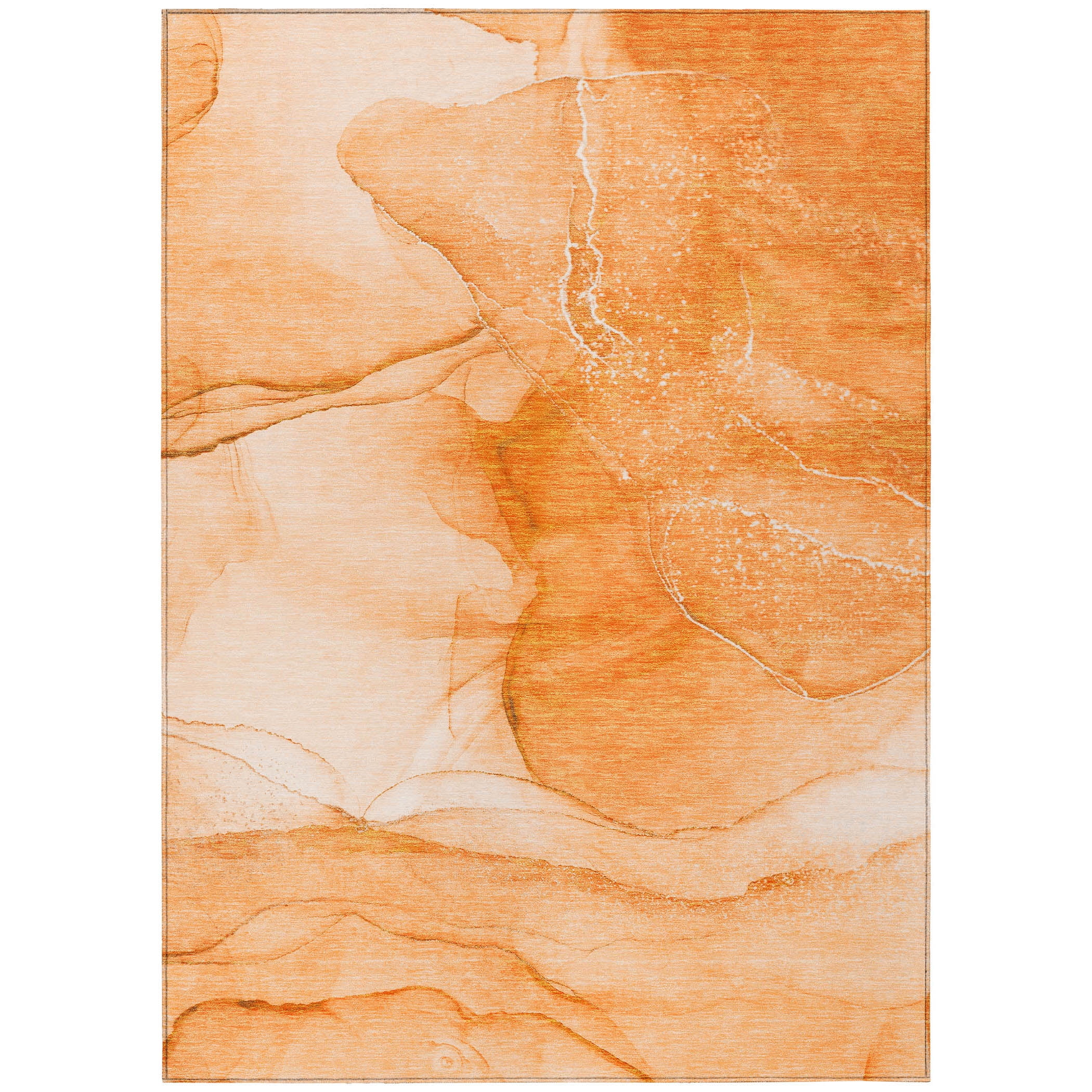 Addison Rugs Chantille Indoor/Outdoor Transitional Watercolors Orange Washable Rectangle Rug, 8' x 10'