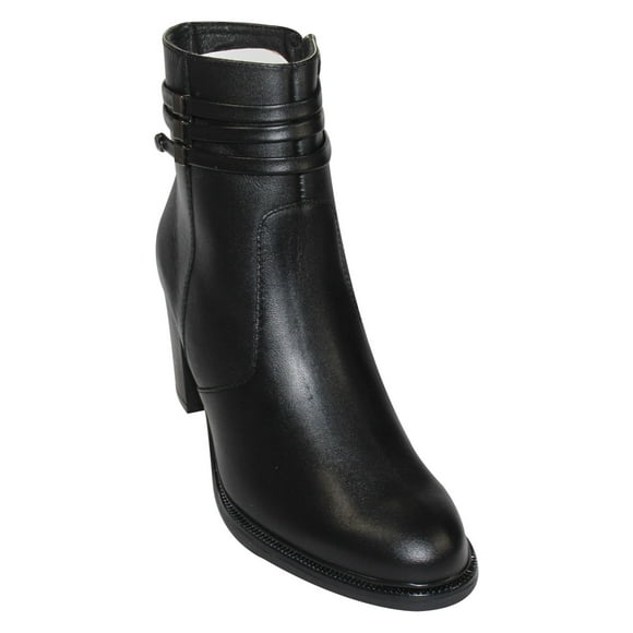 BOTIN CASUAL TACON GIUSTO MUJER NEGRO PIEL 20701 LEON 20701p