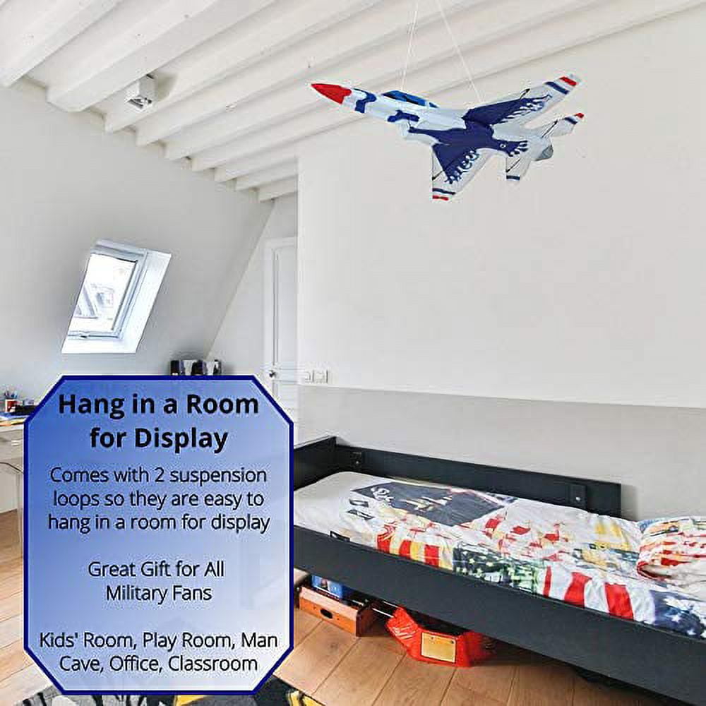 Premier Kites 3D Jet Kite F16 Thunderbird Design | Easy to Assemble and Easy to Fly 3D Kite | an Enjoyable Kite for Adults and a Thrilling Kite for Kids | Great 3D Kite for The Beach or Park