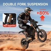 Electric Dirt Bike for Adults 50 mph Max Speed 4500W Mid-Drive Motor X1 Spark E-Bike up to 60Miles Range Fat Tire E Bike with 14/12 Wheel 60V 28.8AH Battery off Road Mountain E Bike, UL2849 by SGS